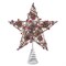 KSA 20" Red and Brown Star with Berries and Pinecone Christmas Tree Topper, Unlit